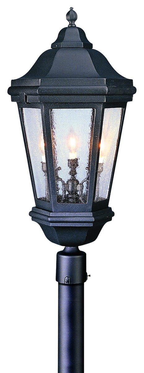 Troy Verona 3-Light 34" Post Lantern in Matte Black