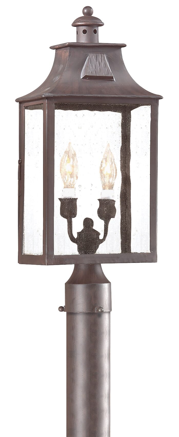 Troy Newton 2-Light 21" Outdoor Post Light in Old Bronze