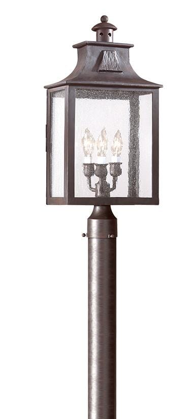 Troy Newton 3-Light 23" Outdoor Post Light in Old Bronze