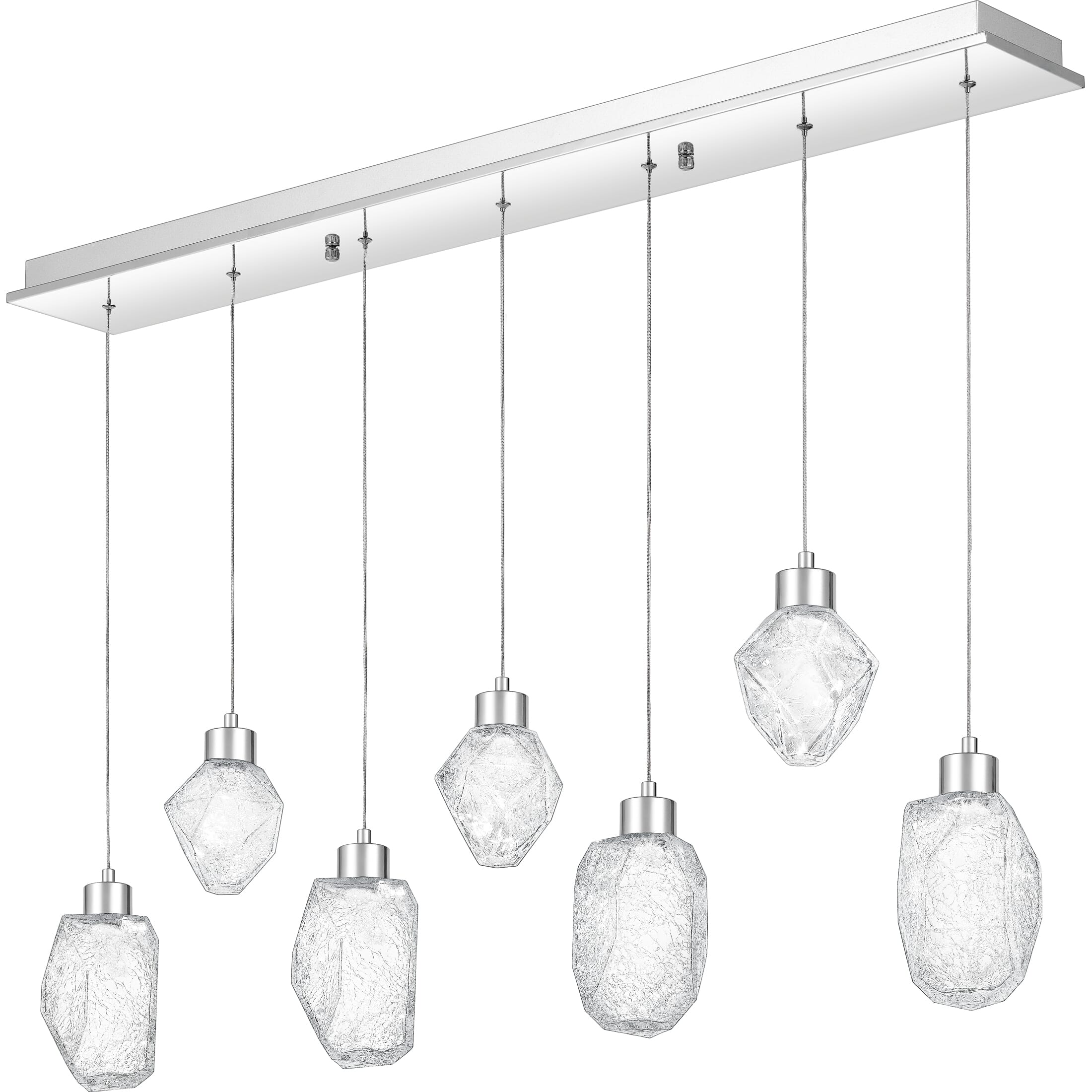 Quoizel Hailstone 42" Kitchen Island Light in Polished Chrome