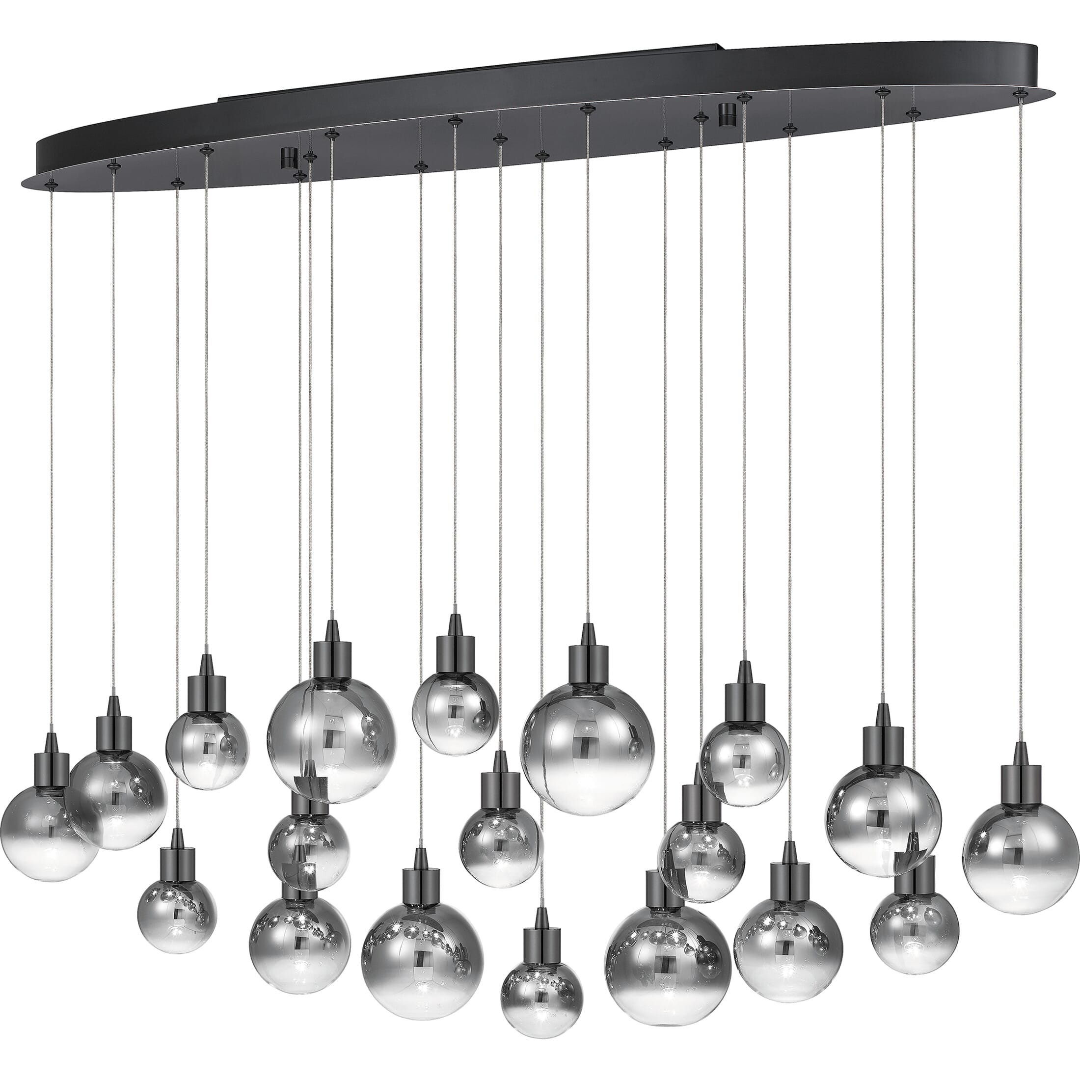 Quoizel Shadow 43" Kitchen Island Light in Black Chrome