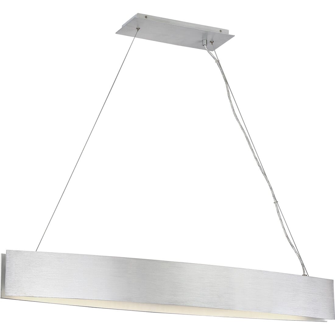 Quoizel Silver Edge 42" Kitchen Island Light in Brushed Aluminum