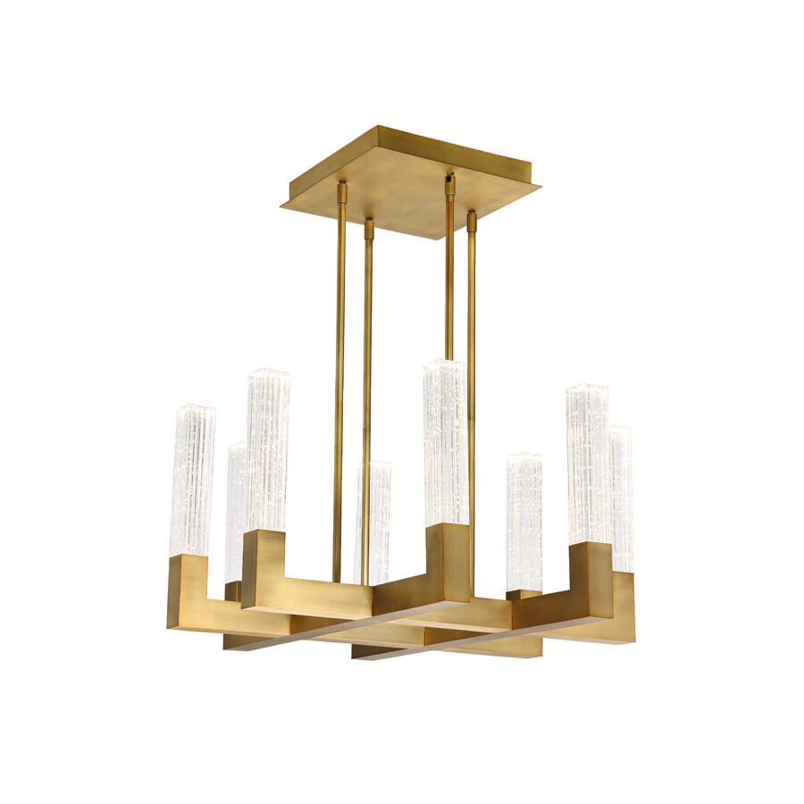 Modern Forms Cinema 8-Light 26" Pendant Light in Aged Brass