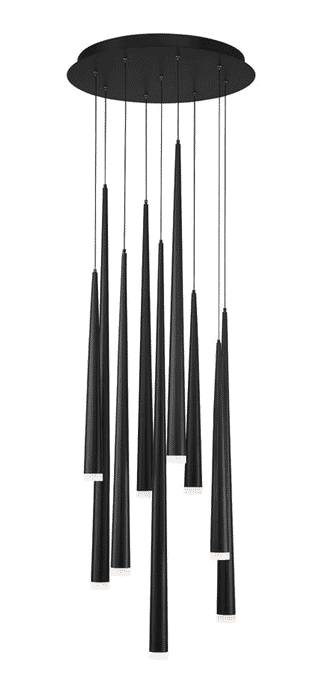 Modern Forms Cascade 9-Light LED Chandelier in Matte Black