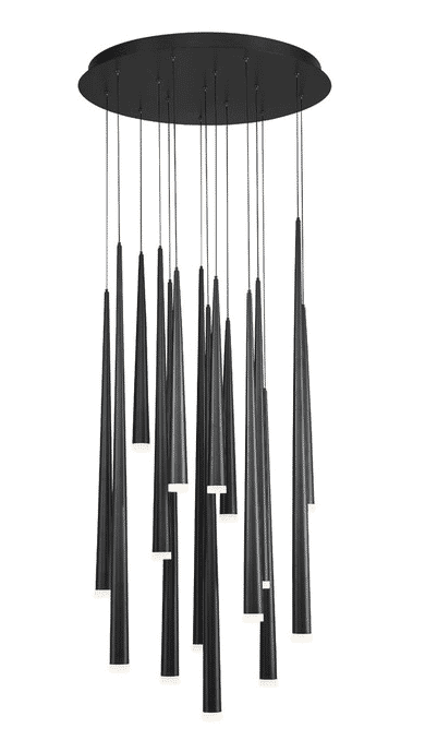 Modern Forms Cascade 15-Light LED Chandelier in Matte Black