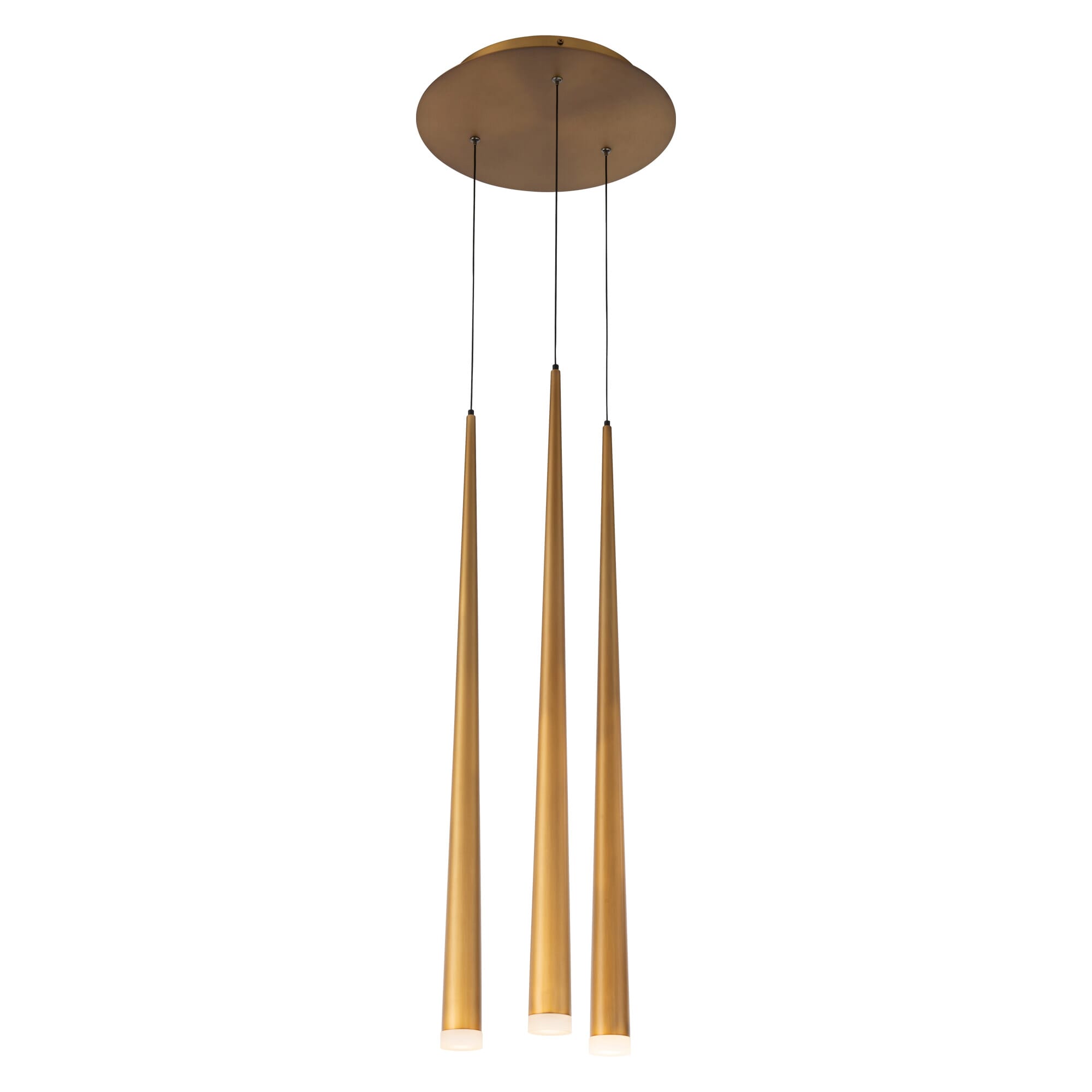 Modern Forms Cascade 3-Light Chandelier in Aged Brass