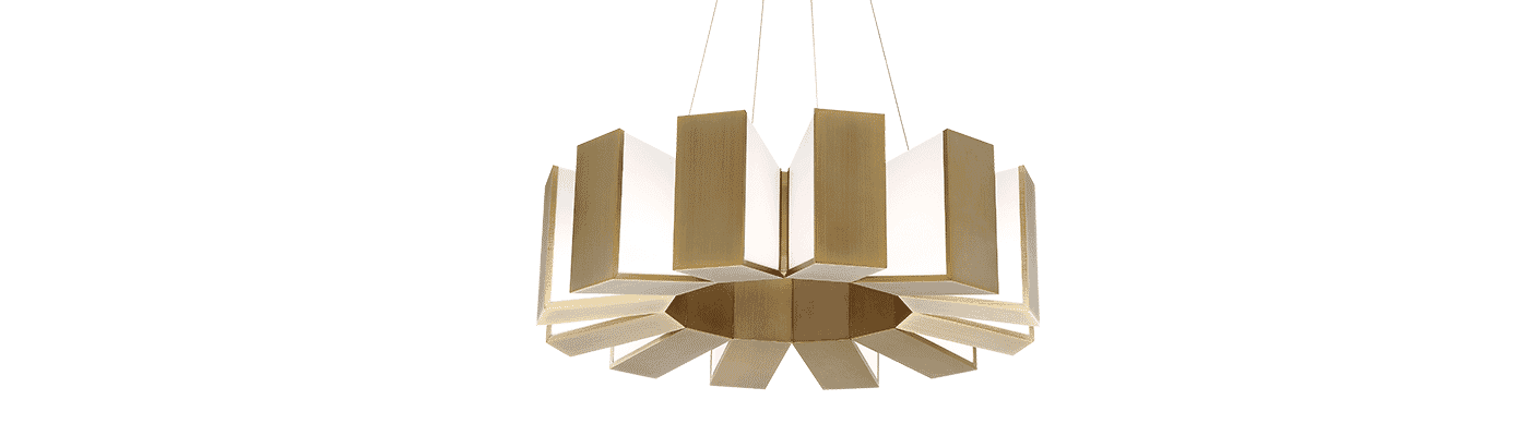 Modern Forms Chronos 34" Pendant Light in Aged Brass