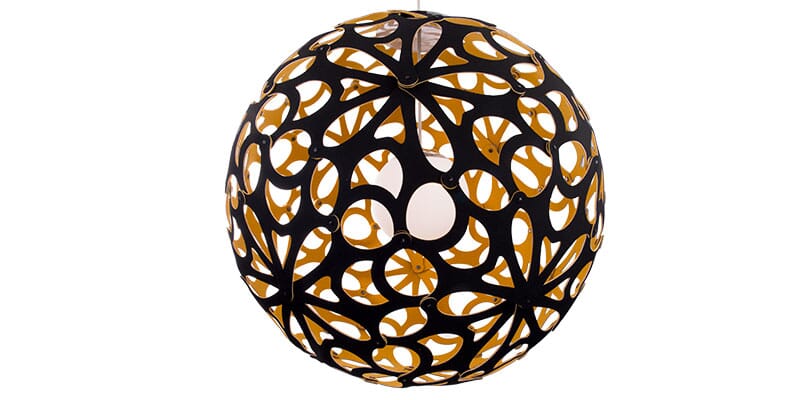 Modern Forms Groovy 24" Pendant Light in Black and Gold and White