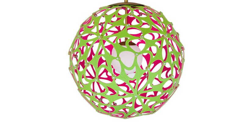 Modern Forms Groovy 24" Pendant Light in Green and Pink and White