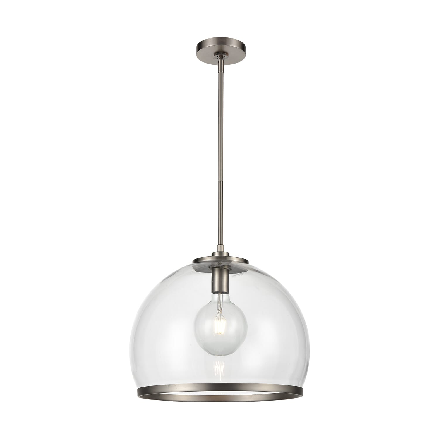 Alora Coast Pendant Light in Aged Nickel And Clear Glass