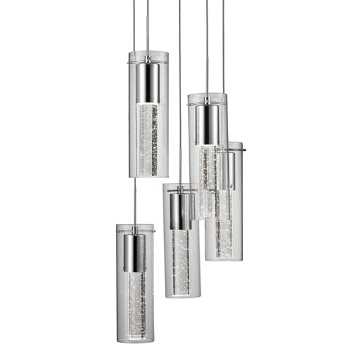 Kuzco Champagne 5-Light Pendant Light in Chrome