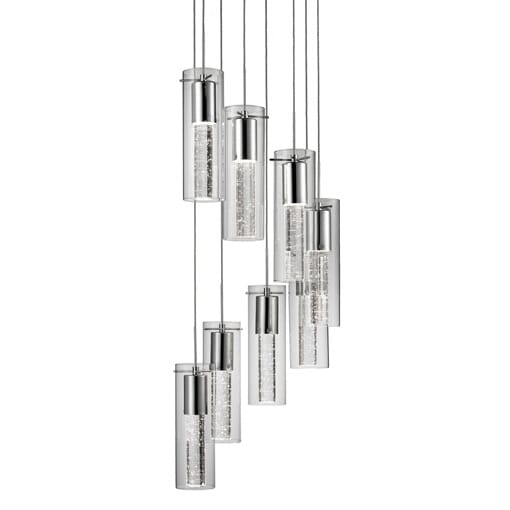 Kuzco Champagne 8-Light Pendant Light in Chrome