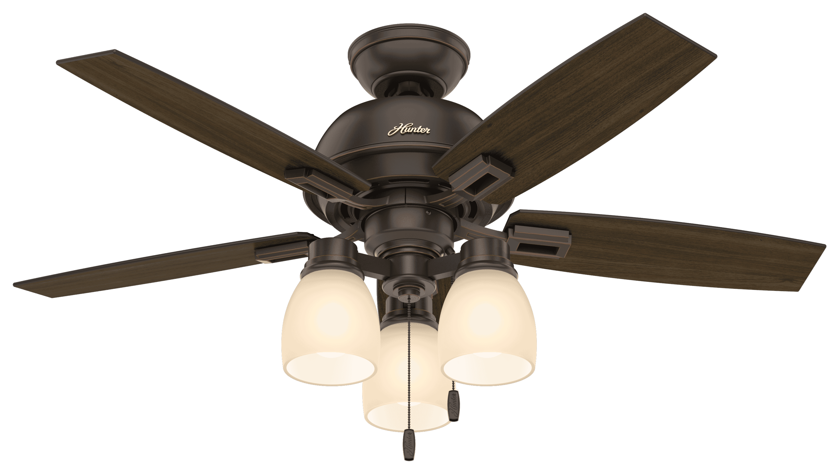 Hunter Donegan 3-Light 44" Indoor Ceiling Fan in Onyx Bengal