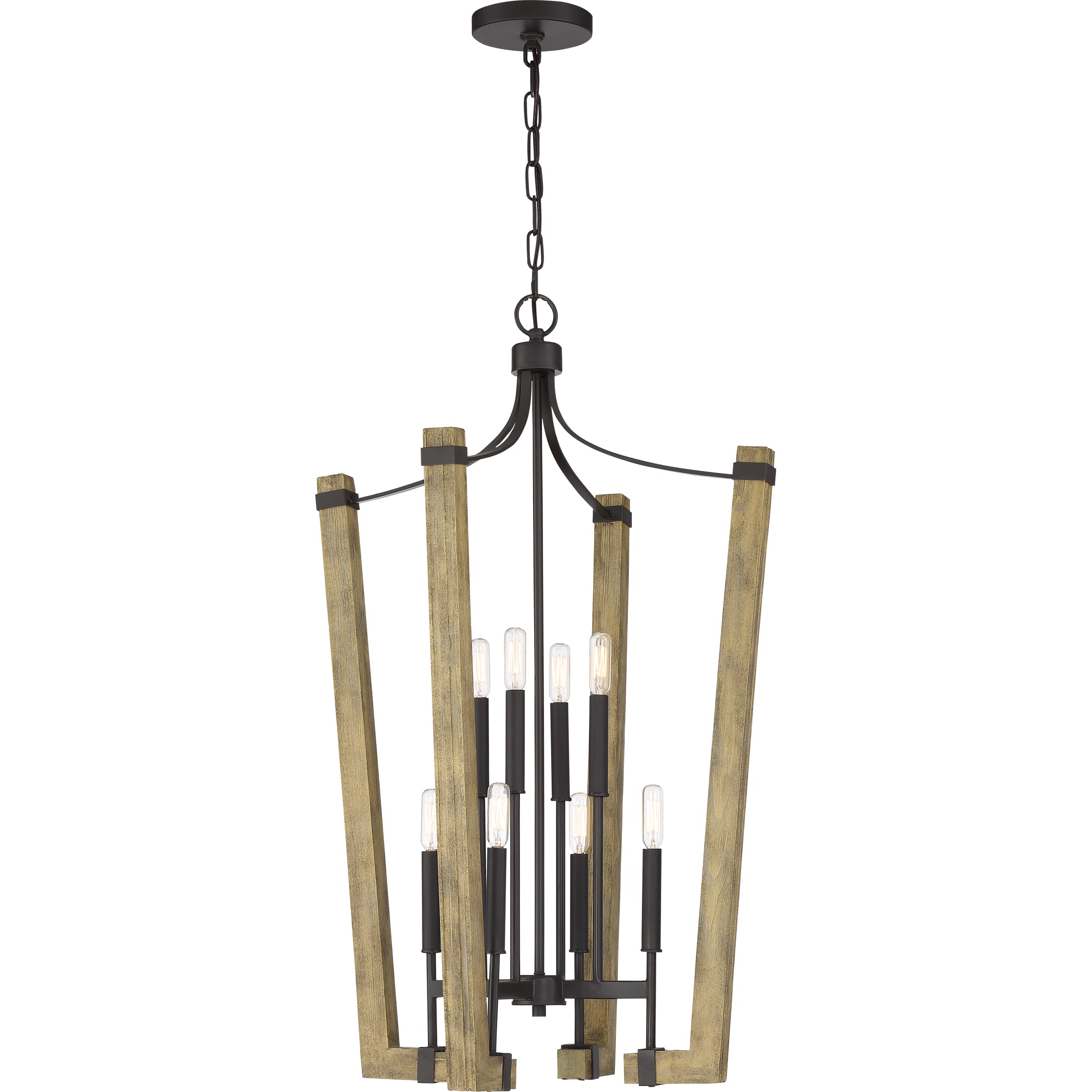 Quoizel Plains 8-Light 36" Transitional Chandelier in Western Bronze