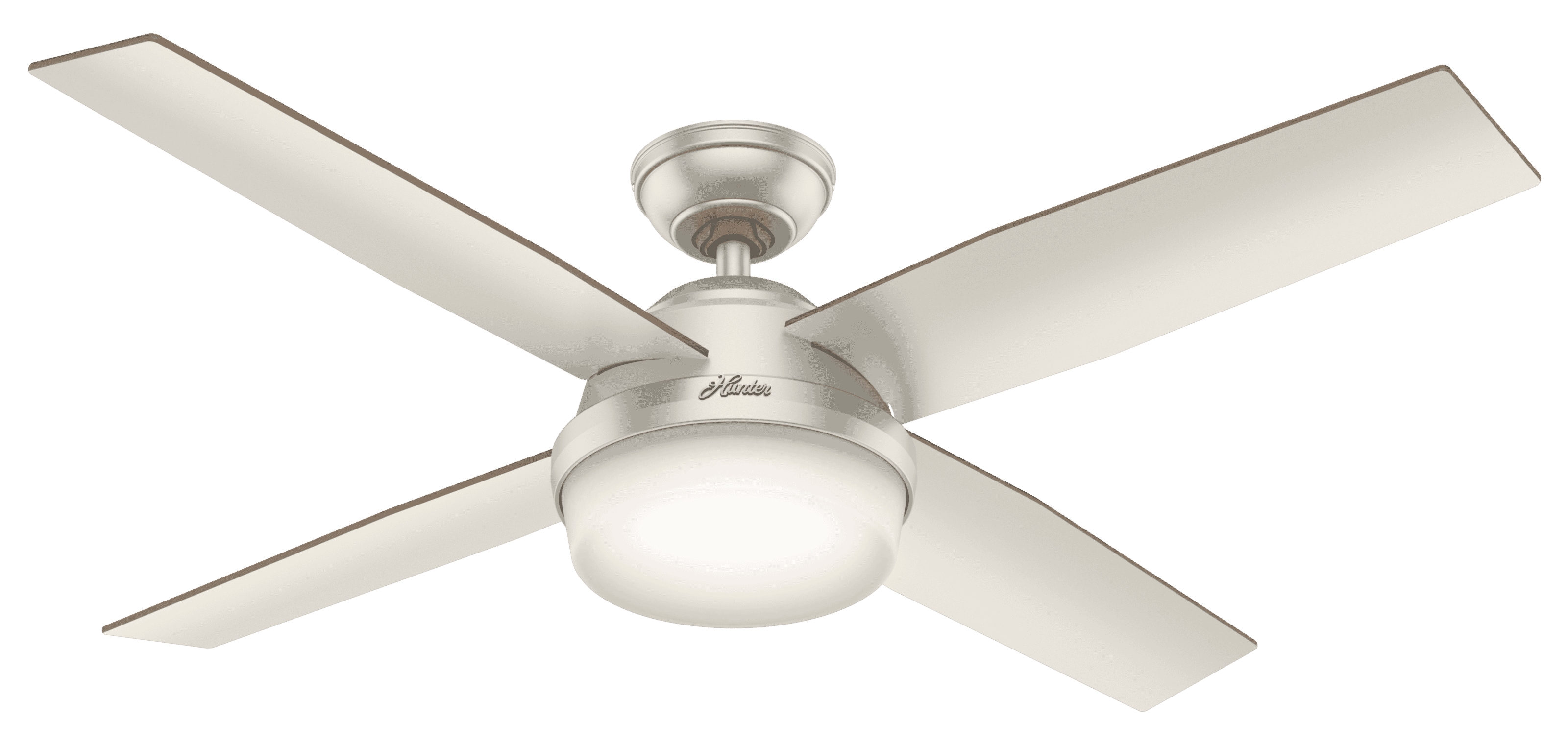 Hunter Dempsey 2-Light 52" Indoor/Outdoor Ceiling Fan in Matte Nickel