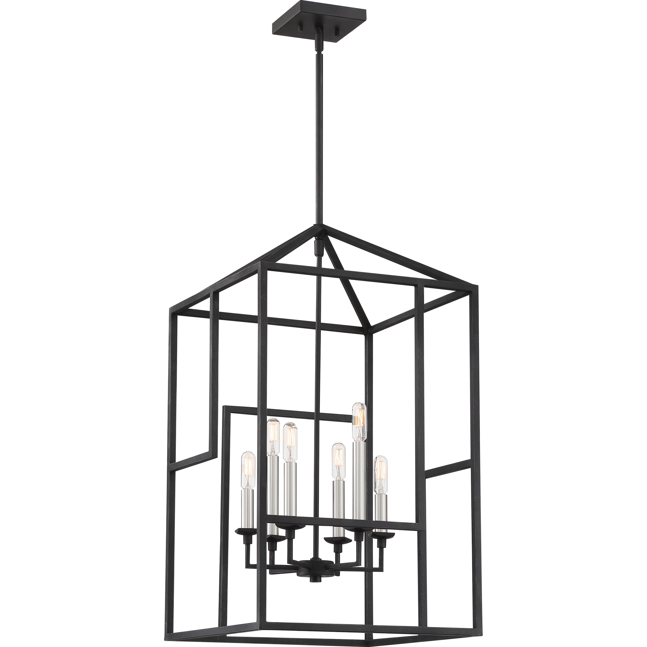 Quoizel Portion 6-Light 29" Transitional Chandelier in Grey Ash