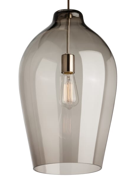 Tech Prescott 2700K LED 20" Pendant Light in Satin Nickel and Smoke