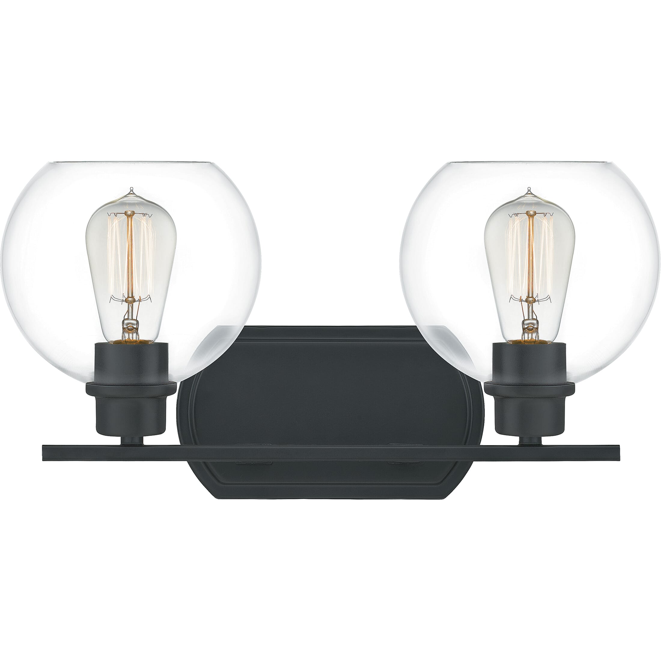 Quoizel Pruitt 2-Light 17" Bathroom Vanity Light in Matte Black