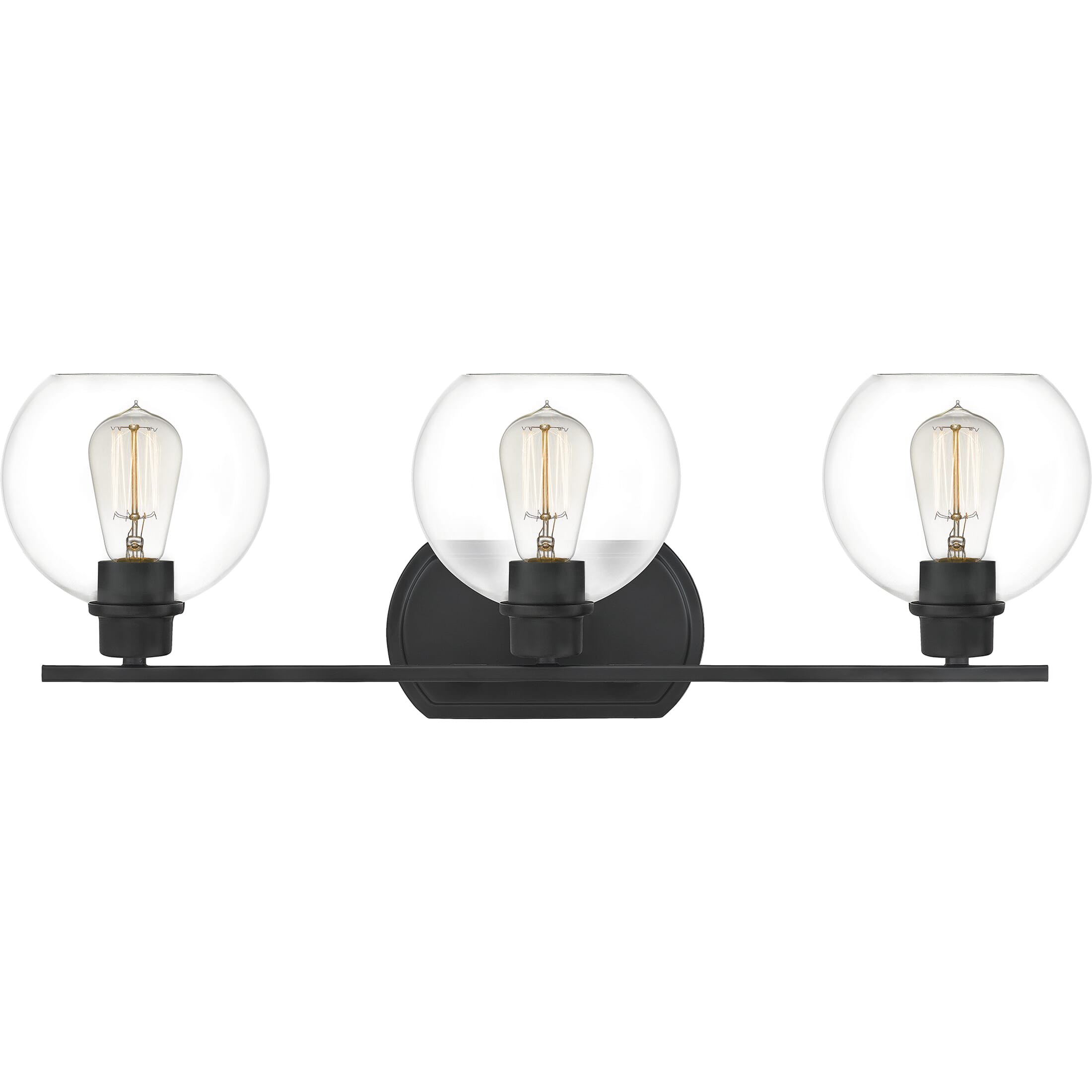 Quoizel Pruitt 3-Light 26" Bathroom Vanity Light in Matte Black