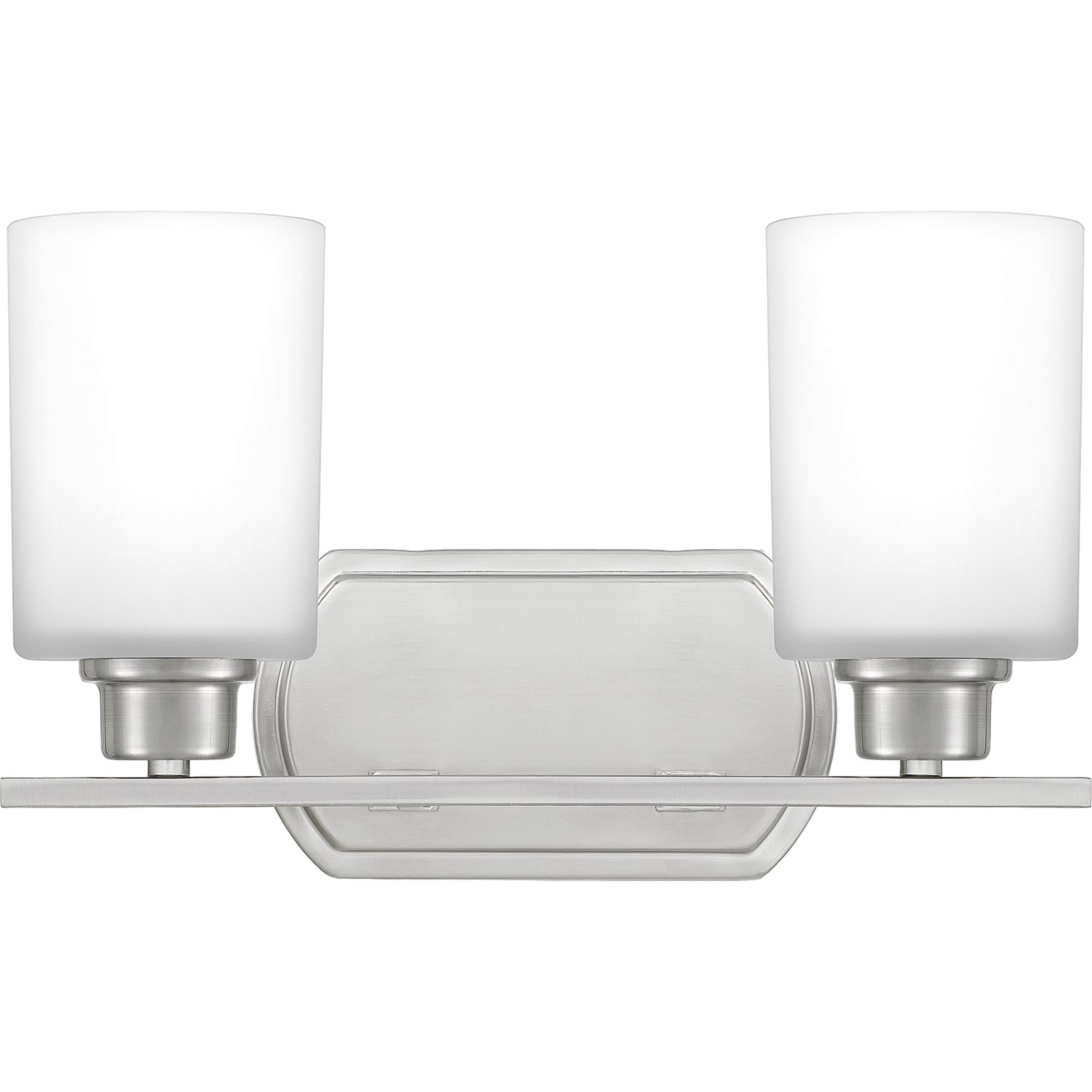 Quoizel Pruitt 2-Light 14" Bathroom Vanity Light in Brushed Nickel