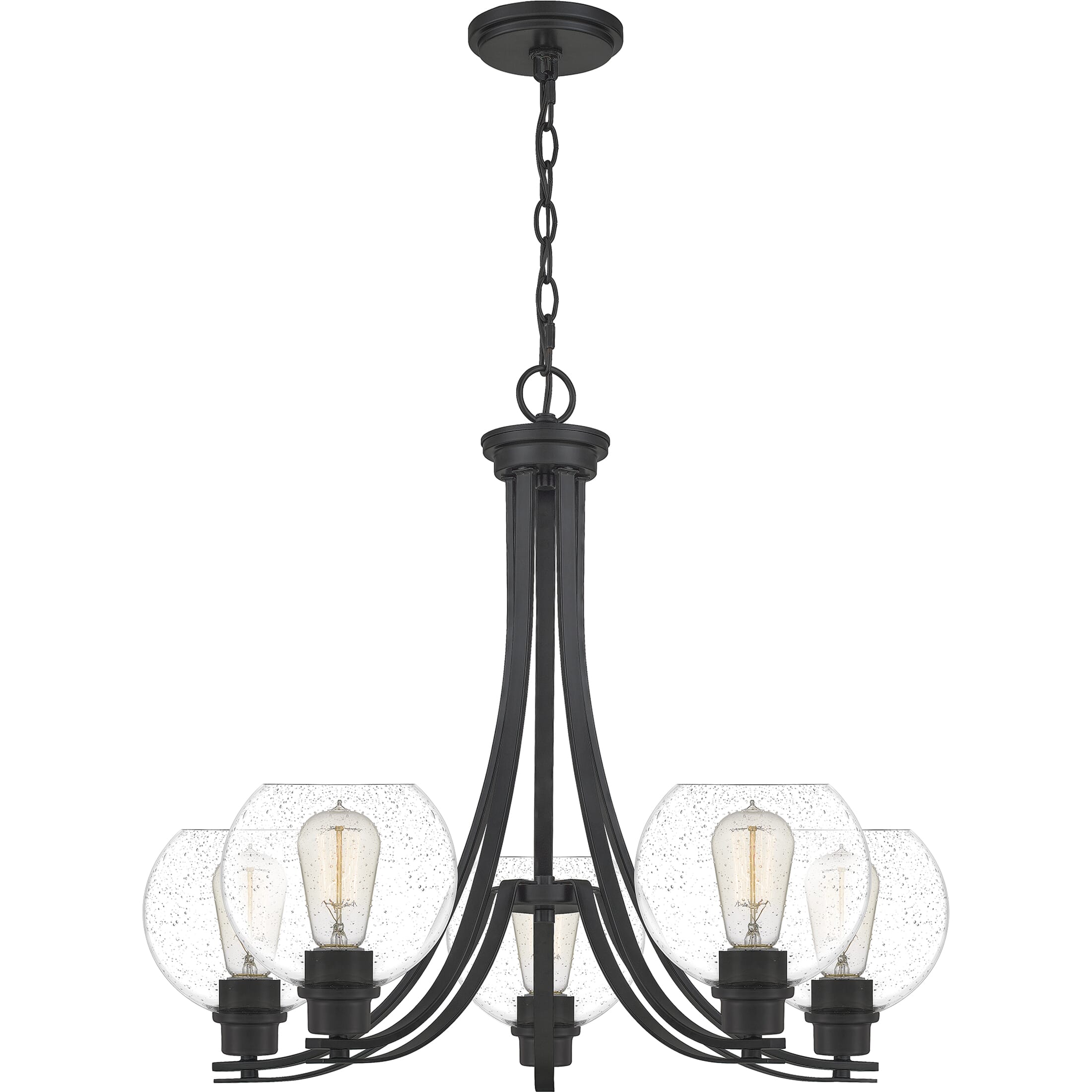 Quoizel Pruitt 5-Light 22" Transitional Chandelier in Matte Black