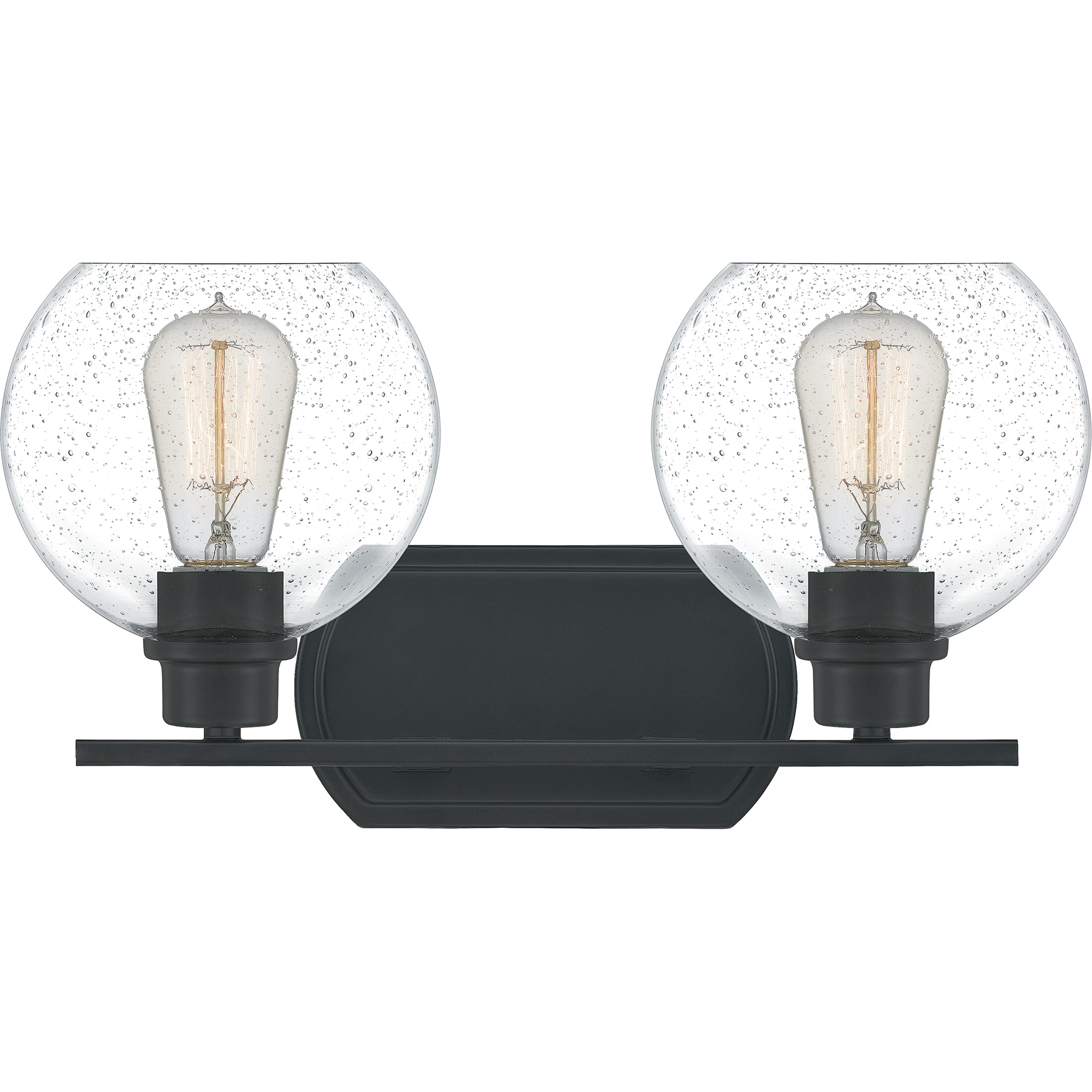 Quoizel Pruitt 2-Light 17" Bathroom Vanity Light in Matte Black