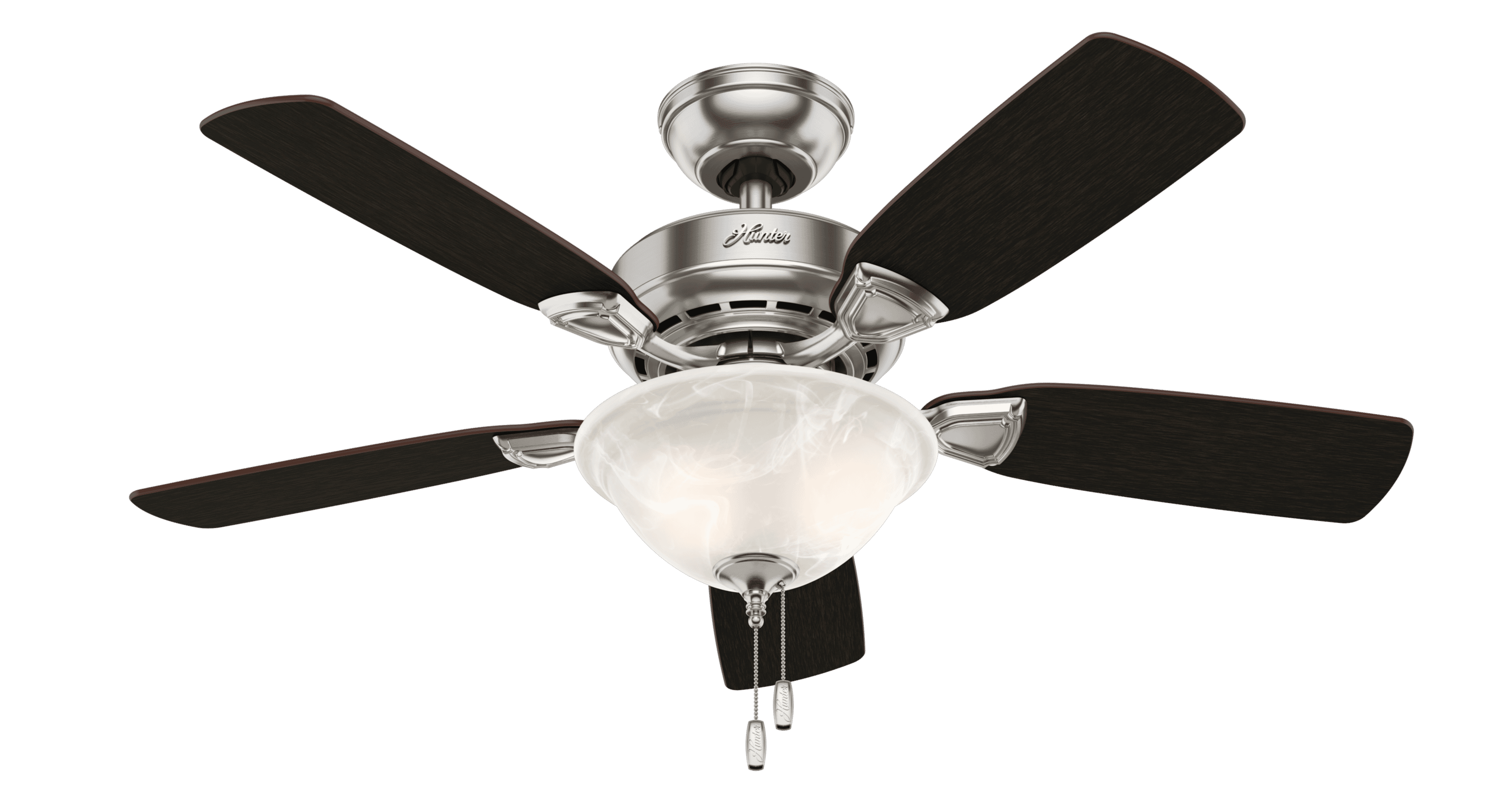 Hunter Caraway 2-Light 44" Indoor Ceiling Fan in Brushed Nickel