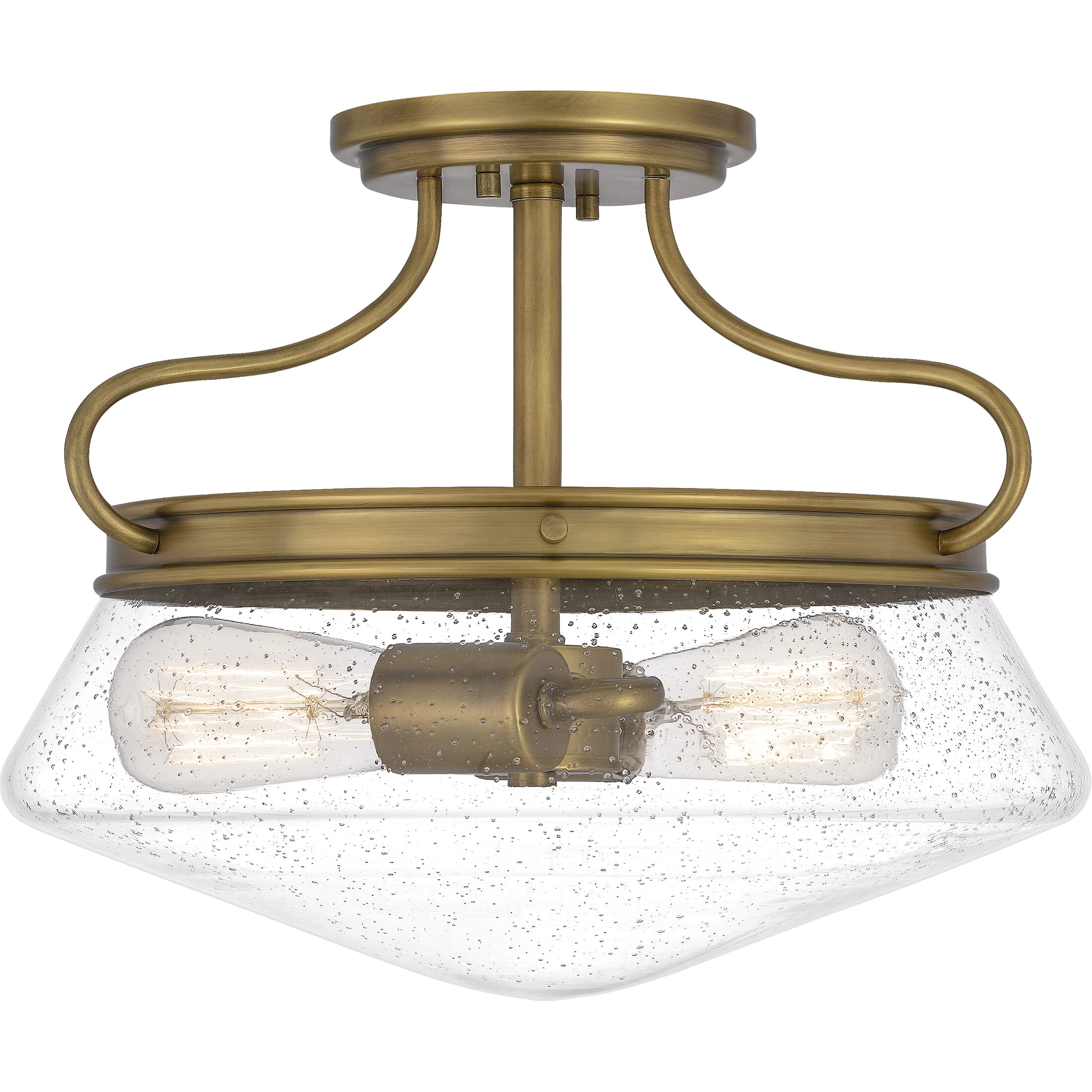 Quoizel Tucker 2-Light 14" Ceiling Light in Weathered Brass