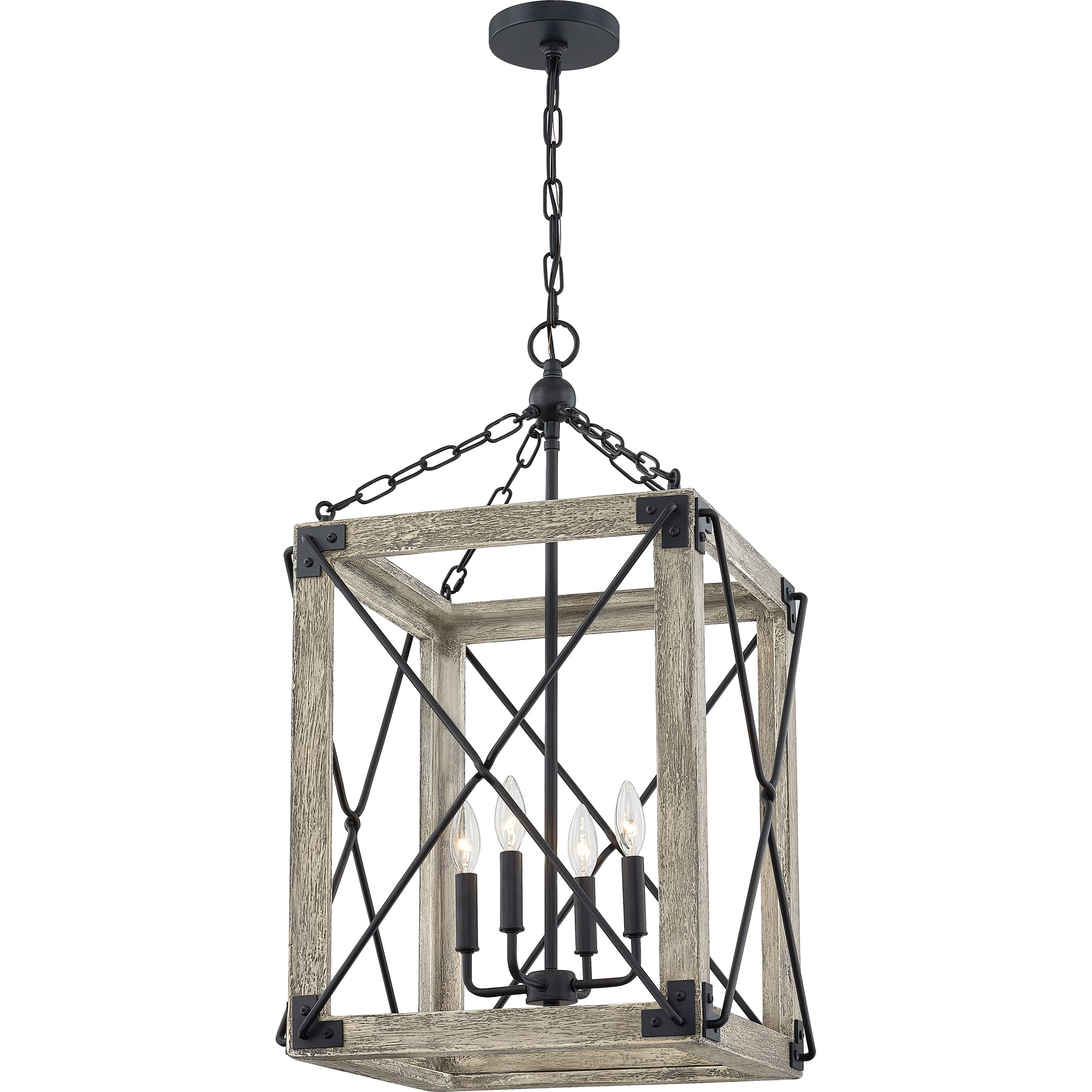 Quoizel Gemma 4-Light 18" Pendant Light in Matte Black