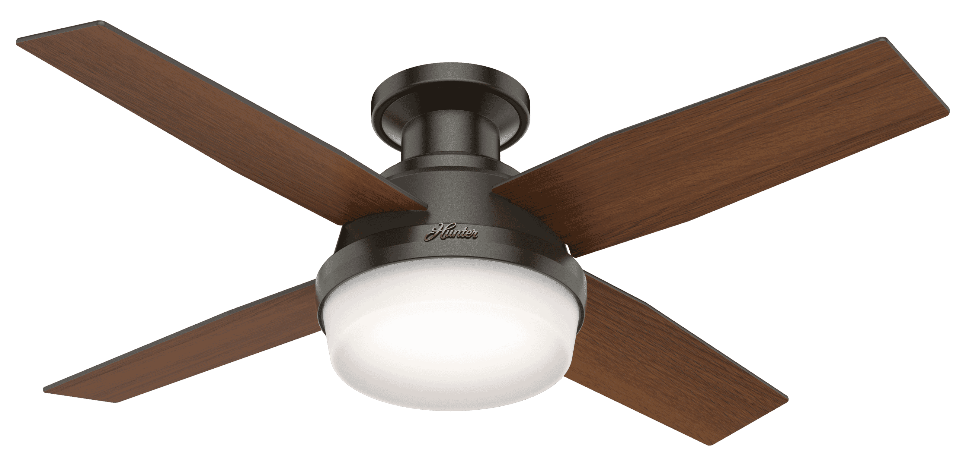 Hunter Dempsey 2-Light 44" Flush Mount Ceiling Fan in Noble Bronze