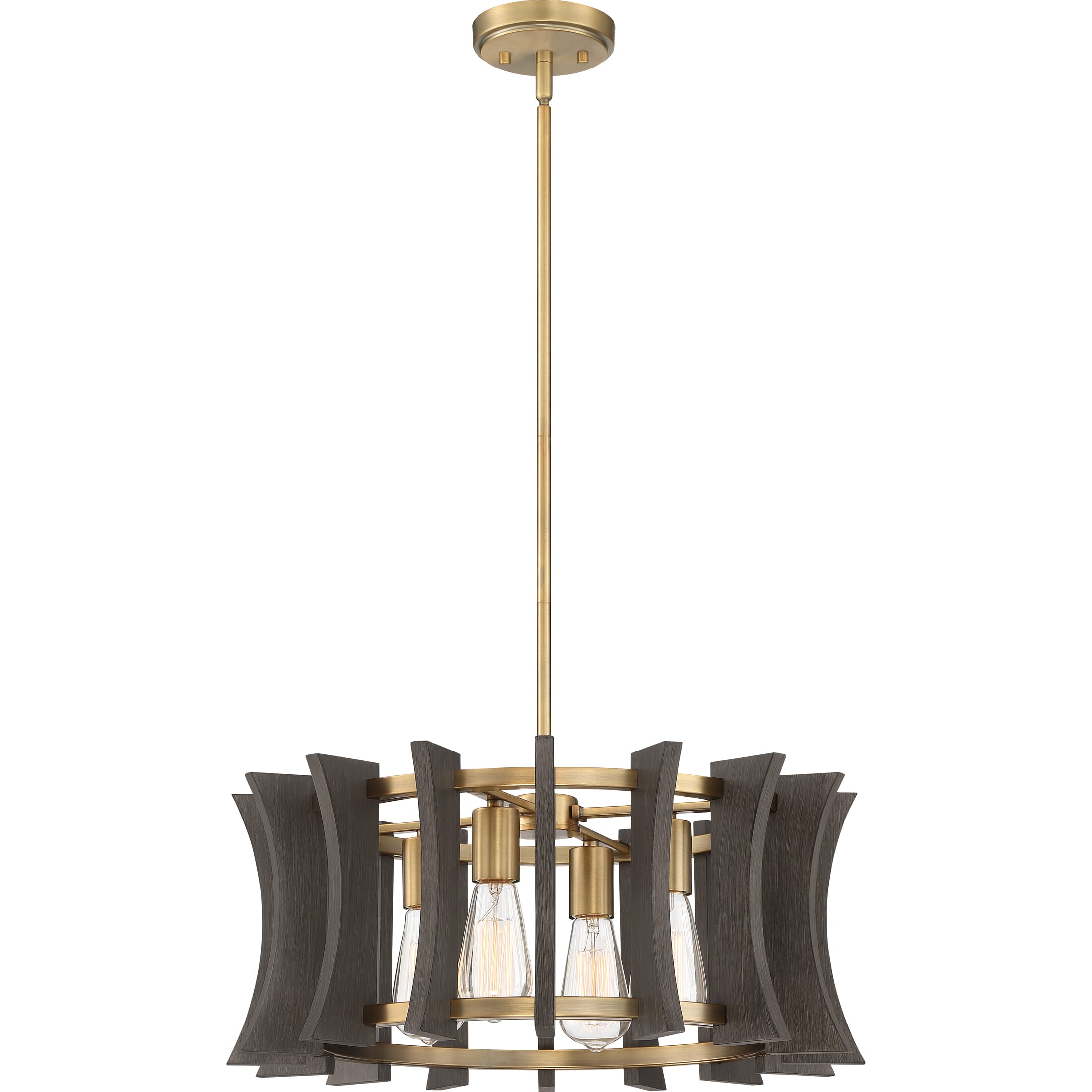 Quoizel Cordelia 4-Light 21" Pendant Light in Aged Brass