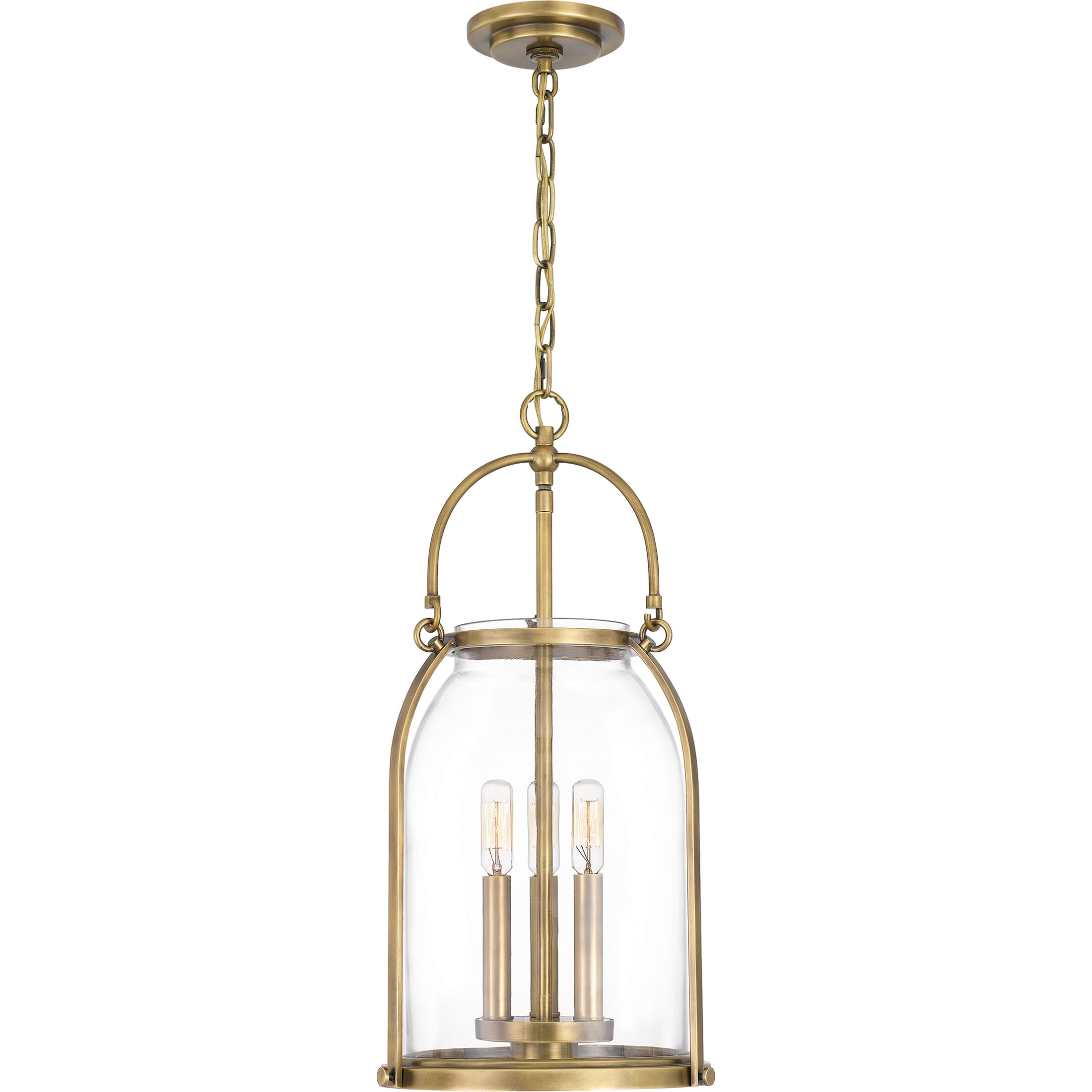 Quoizel Colonel 3-Light 11" Pendant Light in Weathered Brass