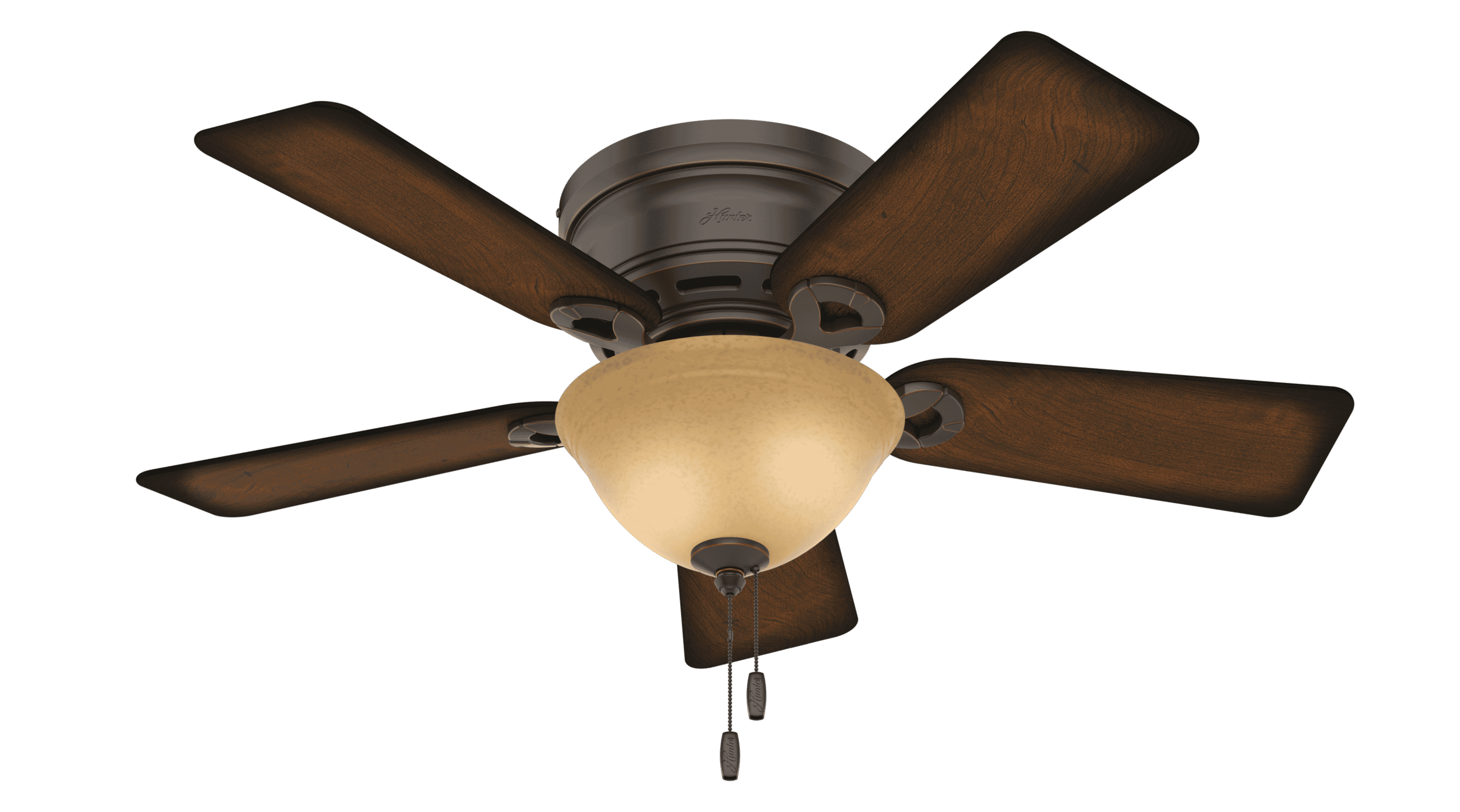 Hunter Conroy 2-Light 42" Indoor Flush Mount Ceiling Fan in Onyx Bengal