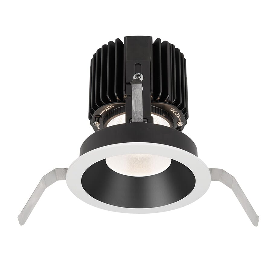 WAC Lighting Volta 1-Light Round Shallow Regressed Trim with LED Light Engine in Black White