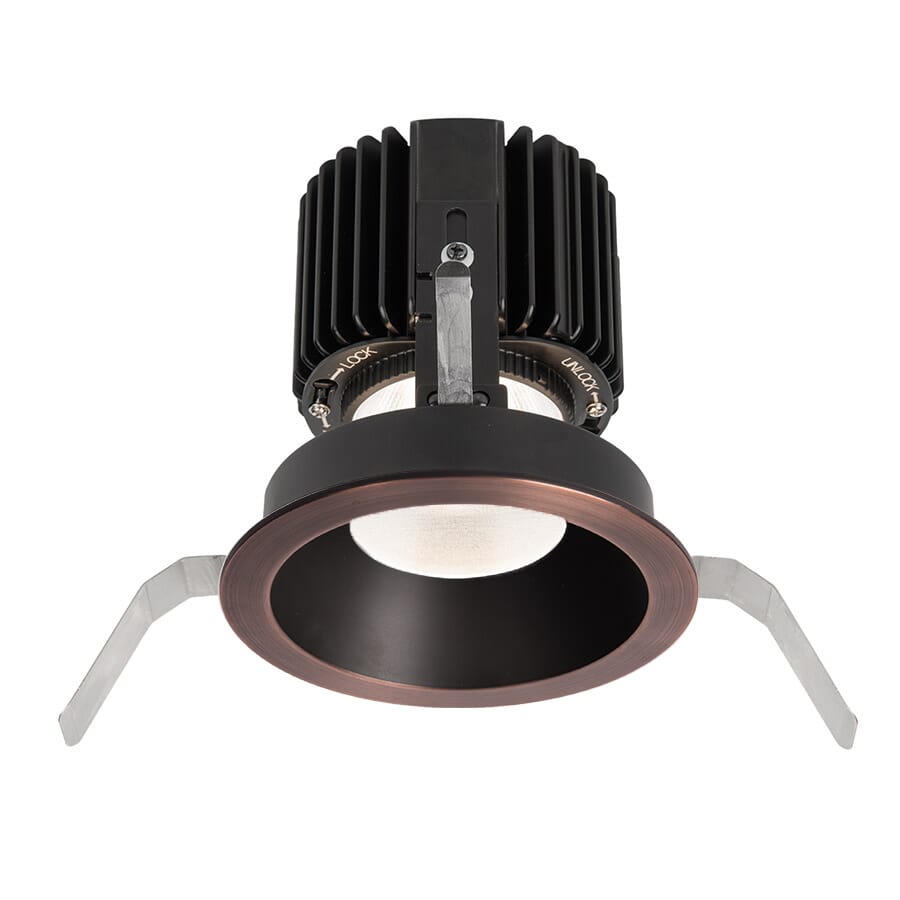 WAC Lighting Volta 1-Light Round Shallow Regressed Trim with LED Light Engine in Copper Bronze