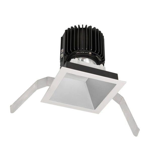 WAC Lighting Volta 1-Light Square Trim with LED Light Engine in Haze White