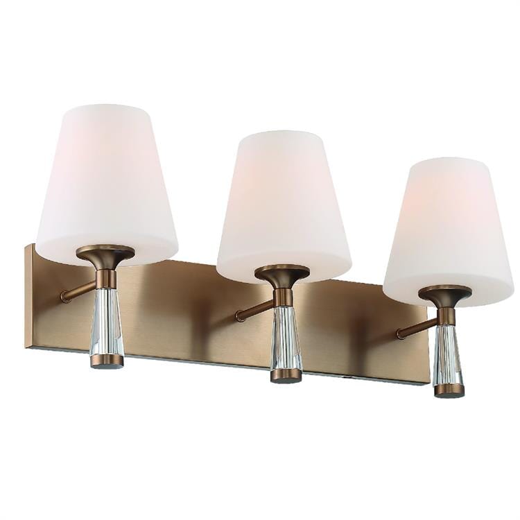 Crystorama Ramsey 3-Light Bathroom Vanity Light in Vibrant Gold