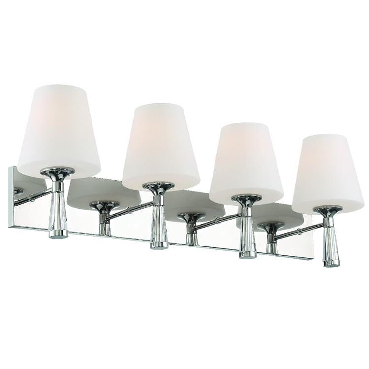 Crystorama Ramsey 4-Light Bathroom Vanity Light in Polished Nickel