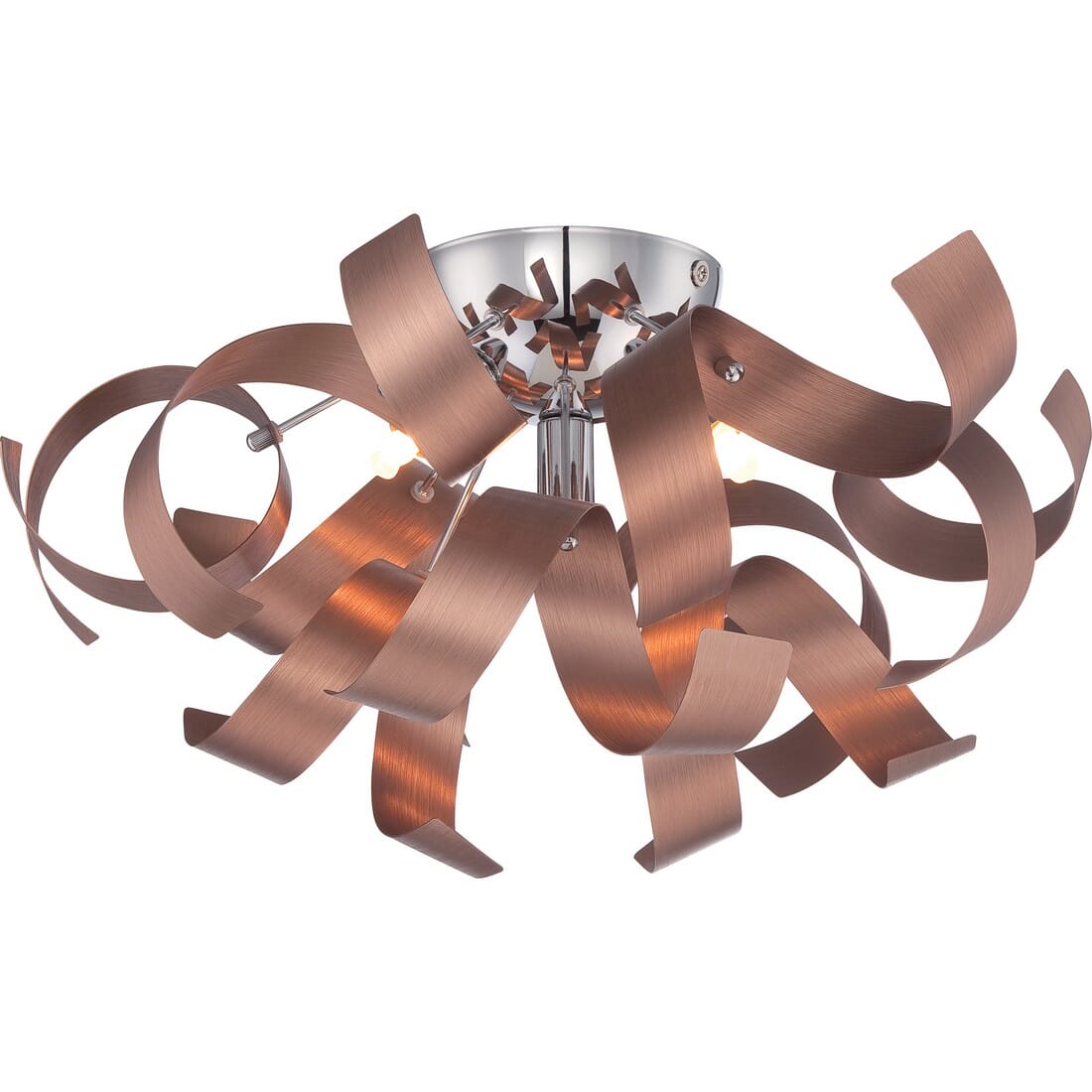 Quoizel Ribbons 4-Light 17" Ceiling Light in Satin Copper