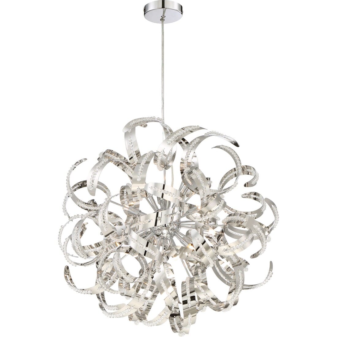 Quoizel Ribbons 12-Light 23" Pendant Light in Crystal Chrome