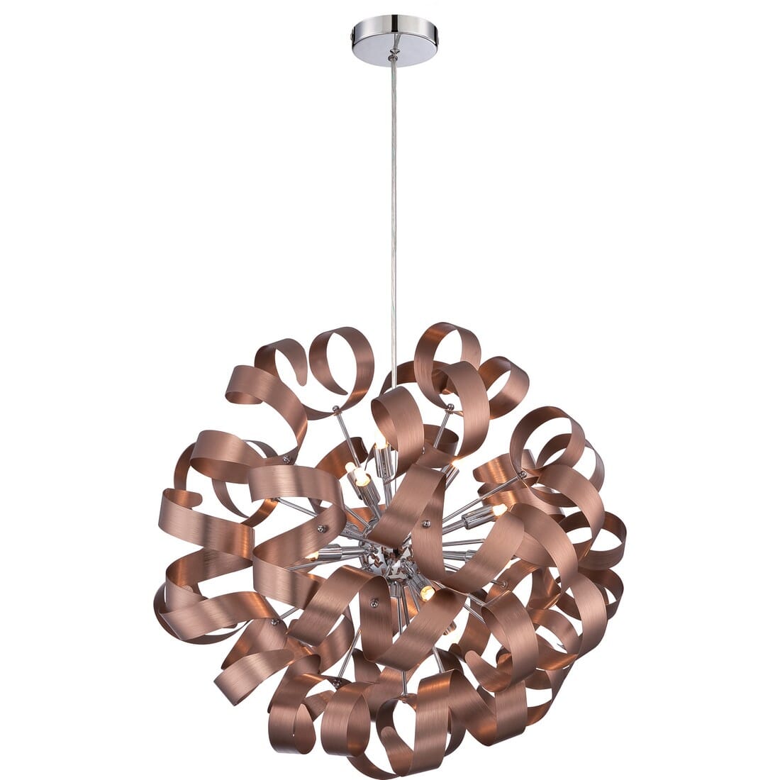 Quoizel Ribbons 12-Light 23" Pendant Light in Satin Copper