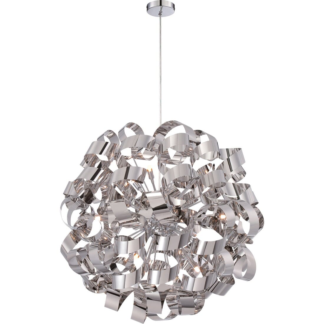 Quoizel Ribbons 12-Light 31" Pendant Light in Polished Chrome