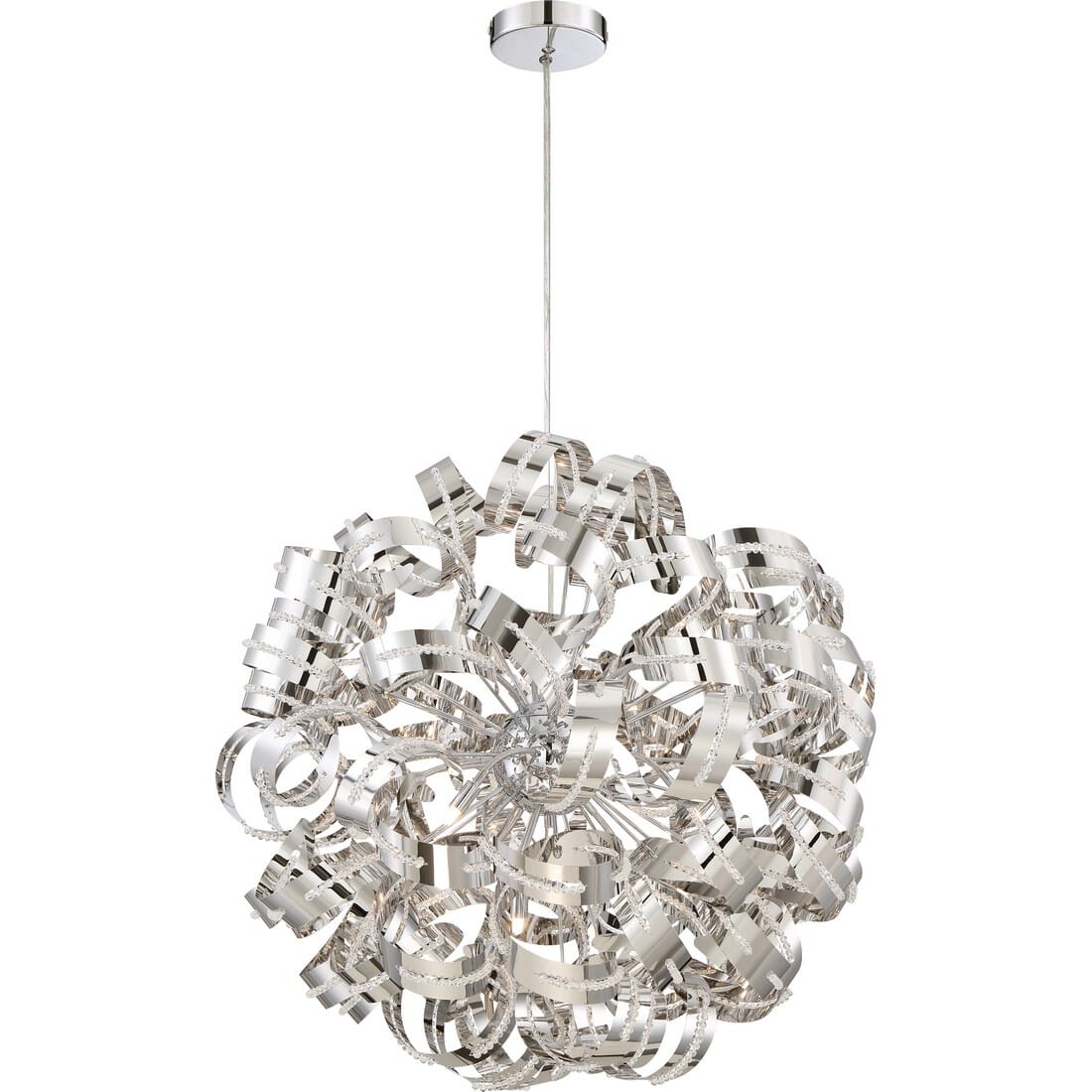 Quoizel Ribbons 12-Light 31" Pendant Light in Crystal Chrome