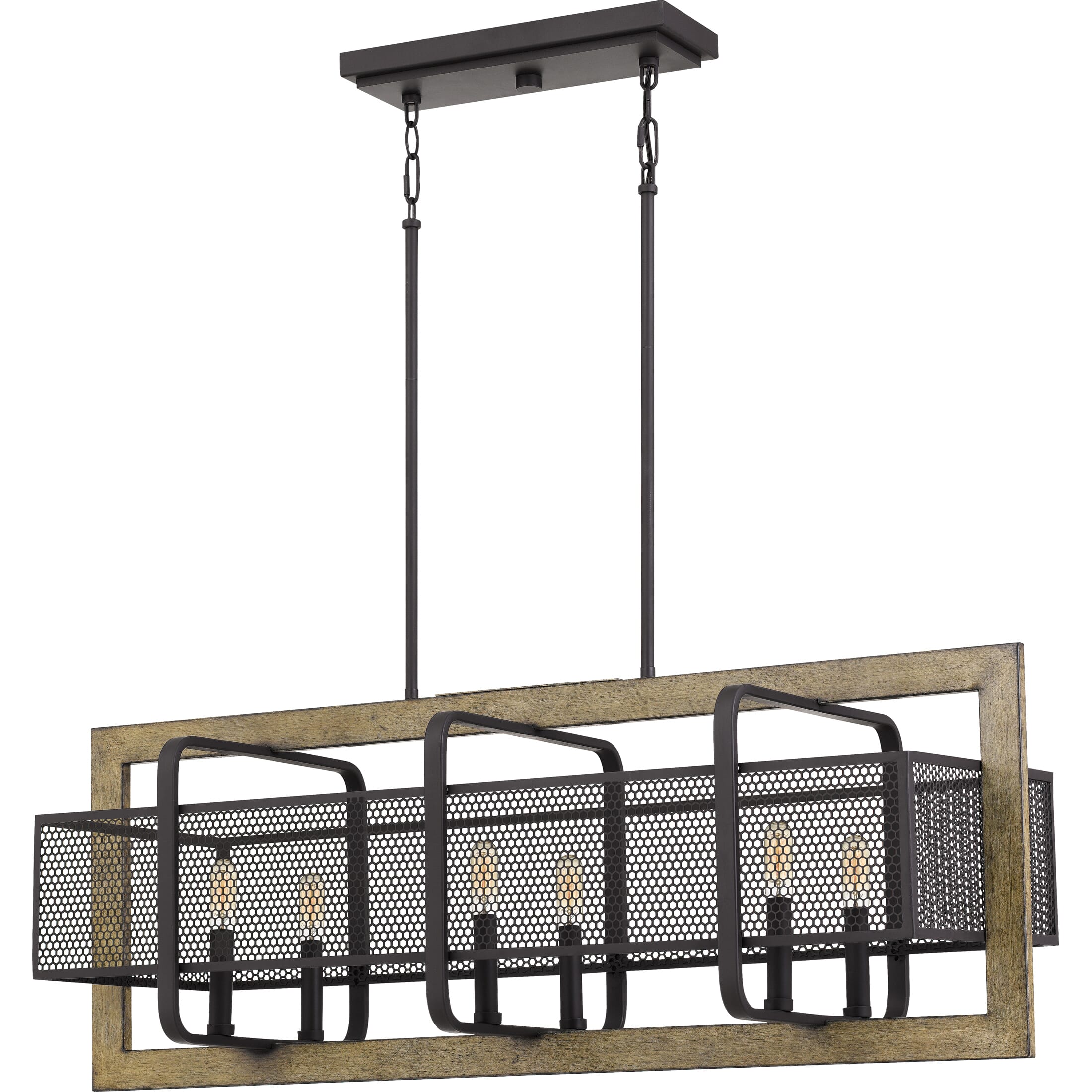 Quoizel Residence 6-Light 40" Kitchen Island Light in Western Bronze