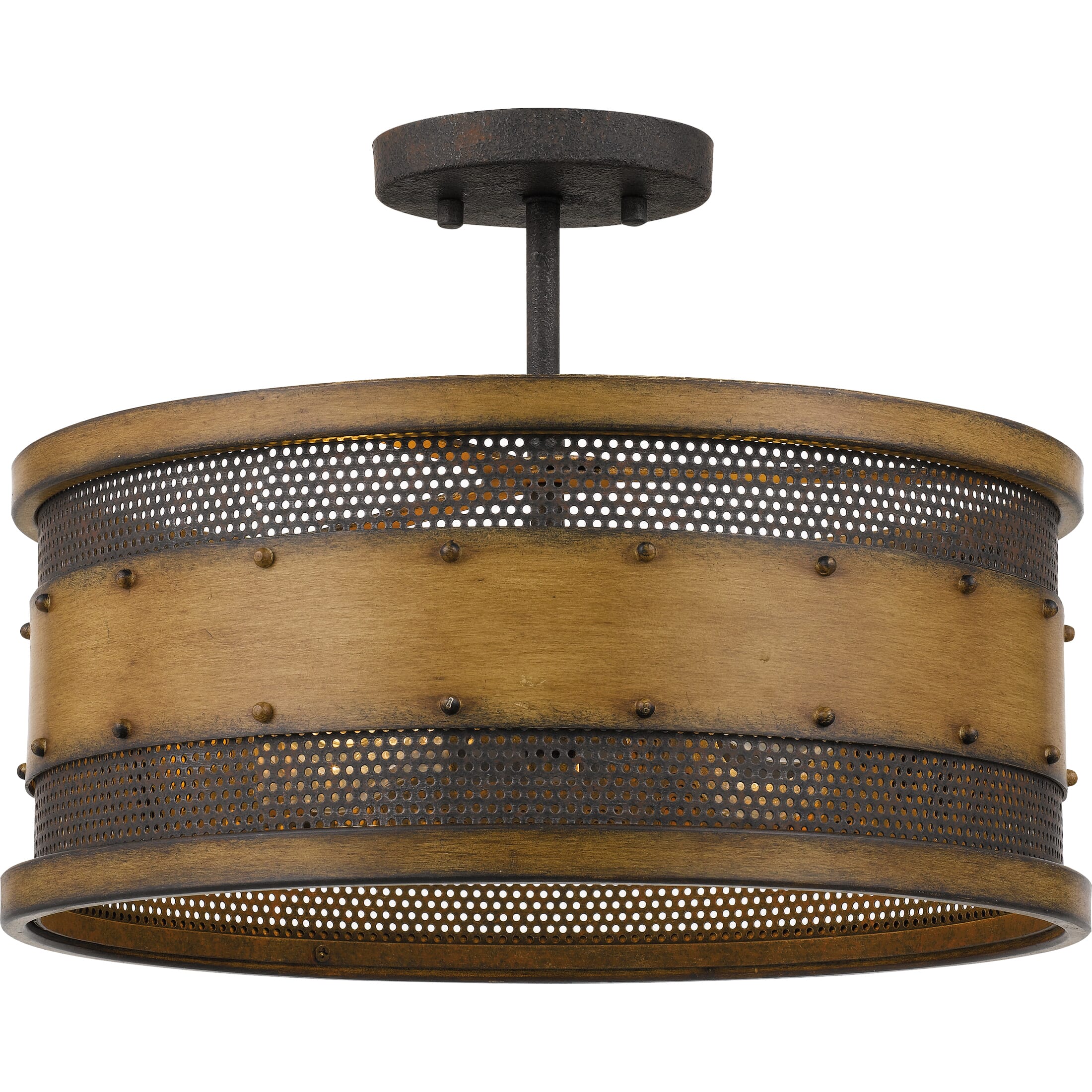 Quoizel Roadhouse 4-Light 16" Ceiling Light in Aged Walnut