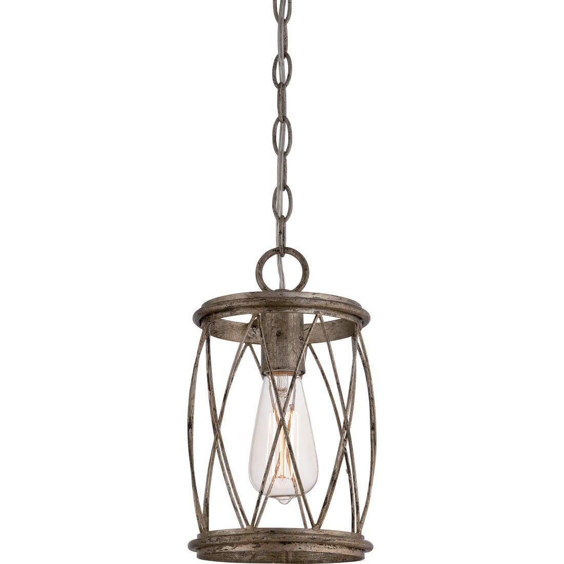 Quoizel Dury 7" Pendant Light in Century Silver Leaf