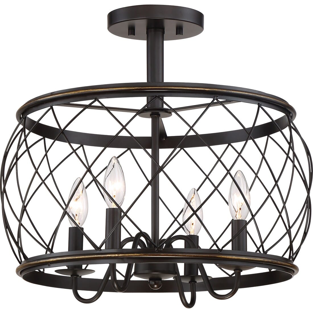 Quoizel Dury 4-Light 18" Ceiling Light in Palladian Bronze