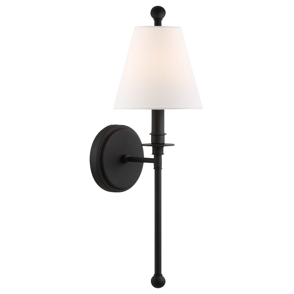 Crystorama Riverdale 15" Adjustable Wall Sconce in Black Forged