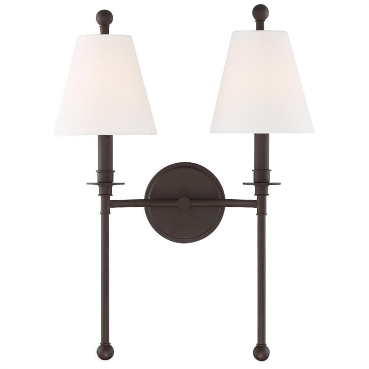 Crystorama Riverdale 2-Light Wall Sconce in Dark Bronze