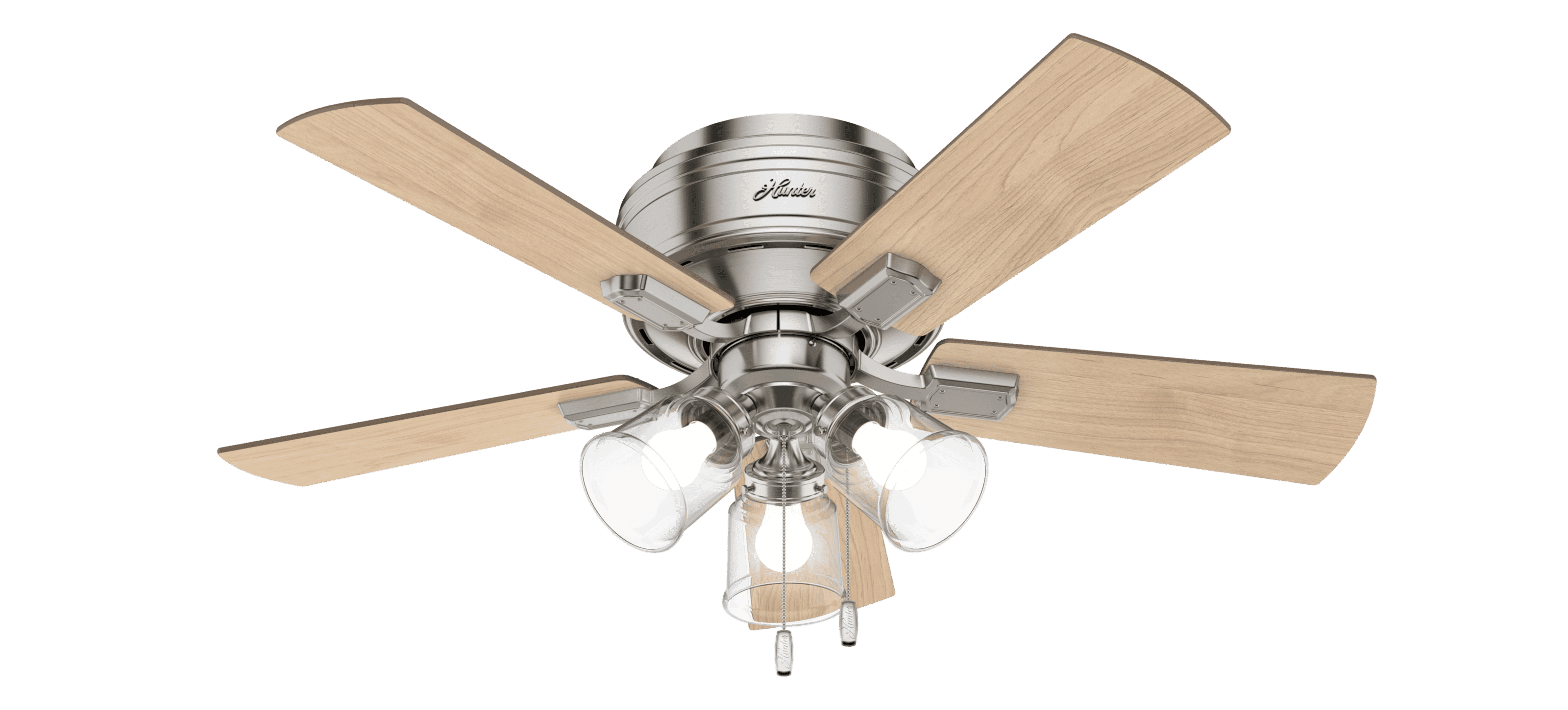 Hunter Crestfield 3-Light 42" Indoor Ceiling Fan in Brushed Nickel